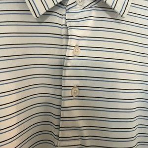Roundtree & Yorke Performance Polo Golf Shirt 3X Tall White with stripes